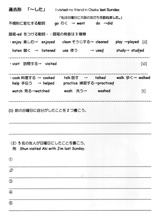 中1後半に生徒をつまずかせないようするために 過去形の導入前